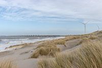 Storm at the Eastern Scheldt barrier