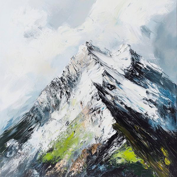 Berggipfel im Nebel von Poster Art Shop