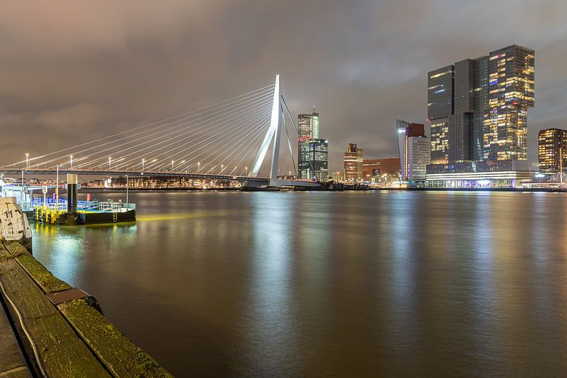 Erasmusbrücke Rotterdam am Abend von Cindy van der Sluijs