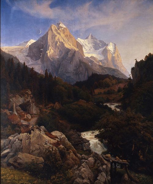 Johann Wilhelm Schirmer, the Wetterhorn - 1838 by Atelier Liesjes