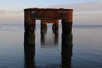 Coucher de soleil sur le vieux port de Butjadingen