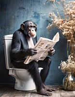 Monkey on the toilet