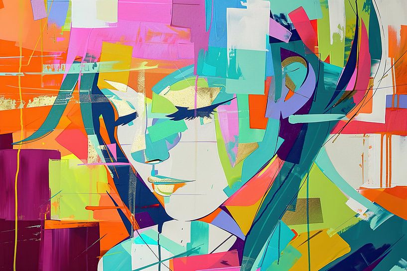 Gesicht | Farbspiel von Wunderbare Kunst