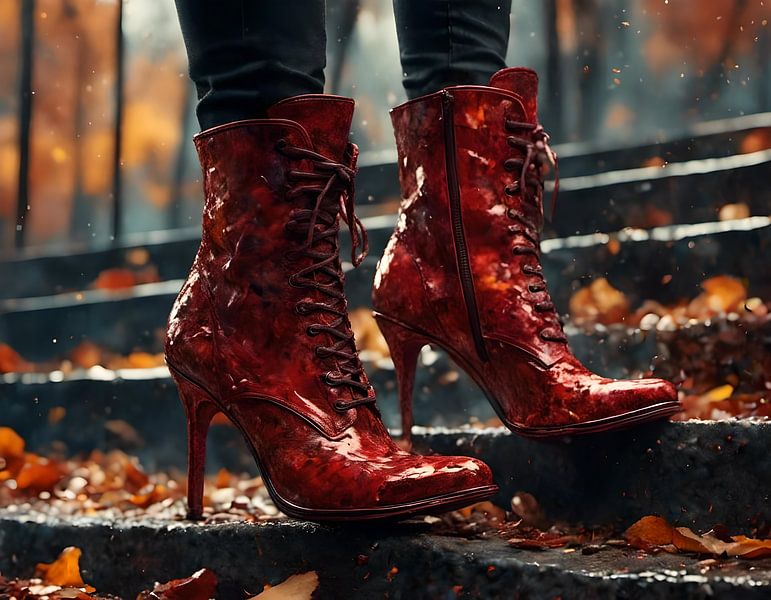 Rêves de laque rouge sous la pluie d'automne par Babetts Bildergalerie