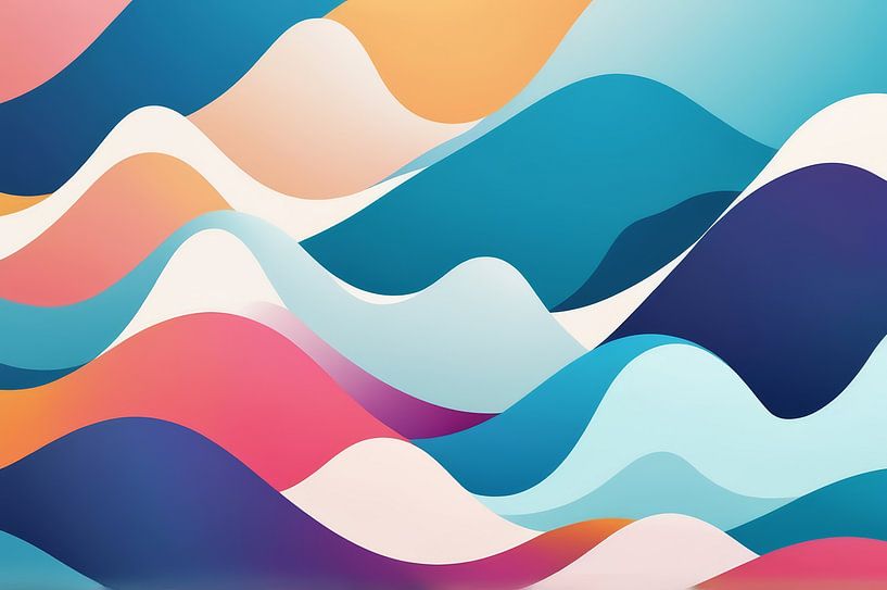 Colorful Abstract Ocean Waves Background by hisam colours
