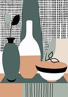 Stillleben mit Vase (13), Retro Boho