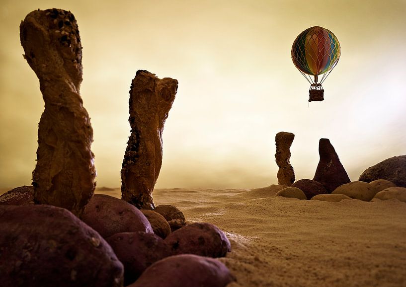 Desert landscape made of food by M. Diaz