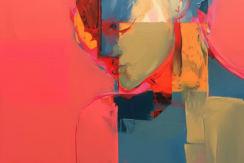 Jeune homme abstrait | Jeune homme abstrait par Peintures accrocheuses