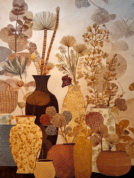 Elegant Arrangements in Earthy Colors van Blikvanger Schilderijen