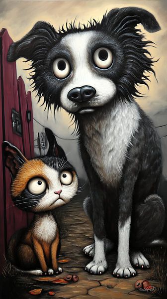 Hund - Katze - Cartoon von Gelissen Artworks