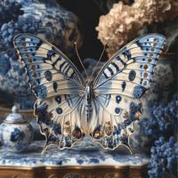 Delfts Blauwe Vlinder in klassieke setting