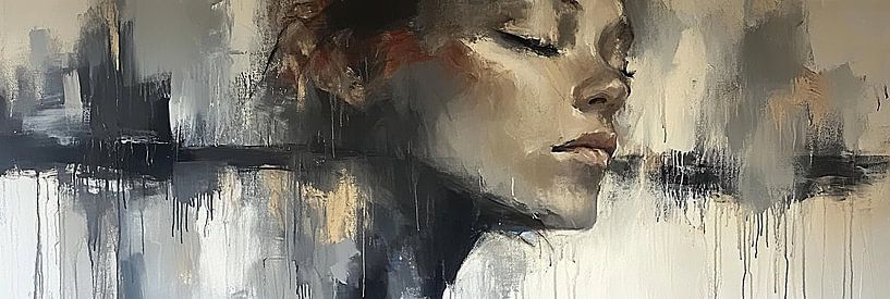 Frauenporträt | Lichtgeflüster von Abstraktes Gemälde