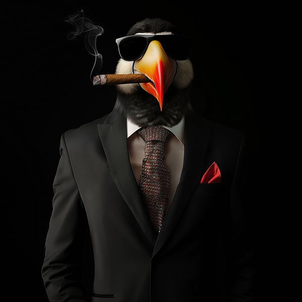 Tukan mit Zigarre und Sonnenbrille von TheXclusive Art