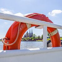 View from the ferry Sint Martinuskerk in Cuijk