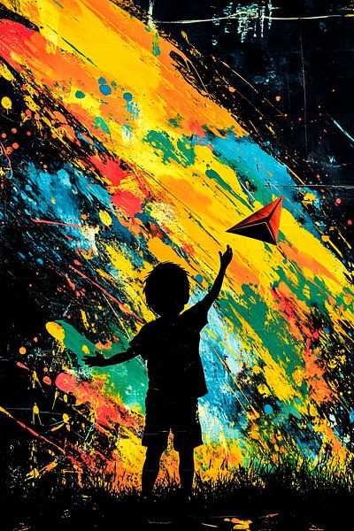 Child with colourful background by Art & Soul Creations