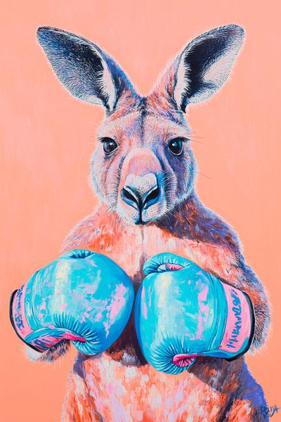 Kangourou boxeur sur le ring par Poster Art Shop
