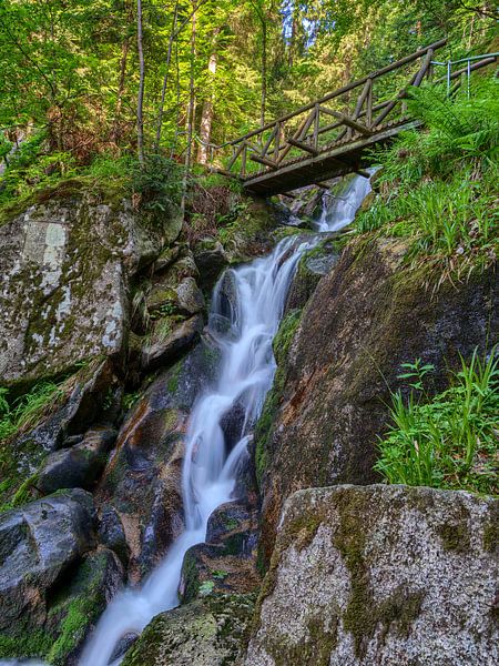 Brücke über den Wasserfall von Uwe Ulrich Grün