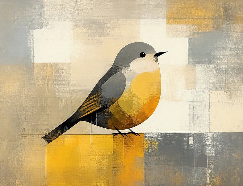 Bird | Yellow Bird by ARTEO Paintings