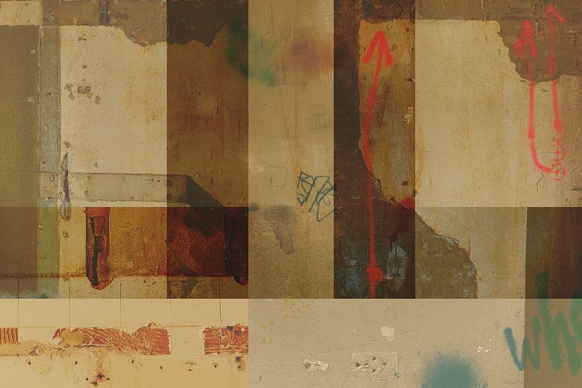 old wall Tivoli Utrecht abstract collage by Studio Boterkoek