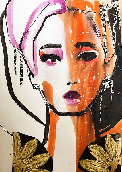 Geisha im Schnee von Helia Tayebi Art