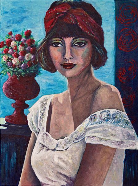 Fille en dentelle blanche par Lucienne van Leijen