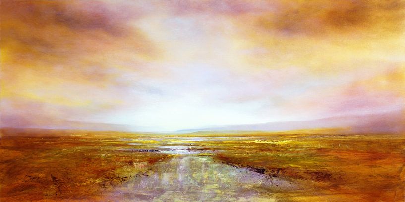 Wide land with golden clouds by Annette Schmucker