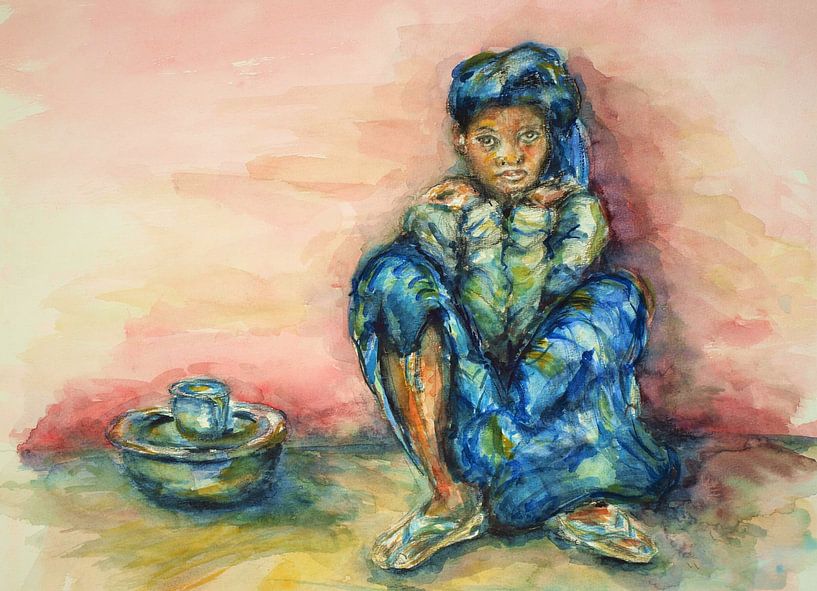 Shy Gambian girl. by Ineke de Rijk