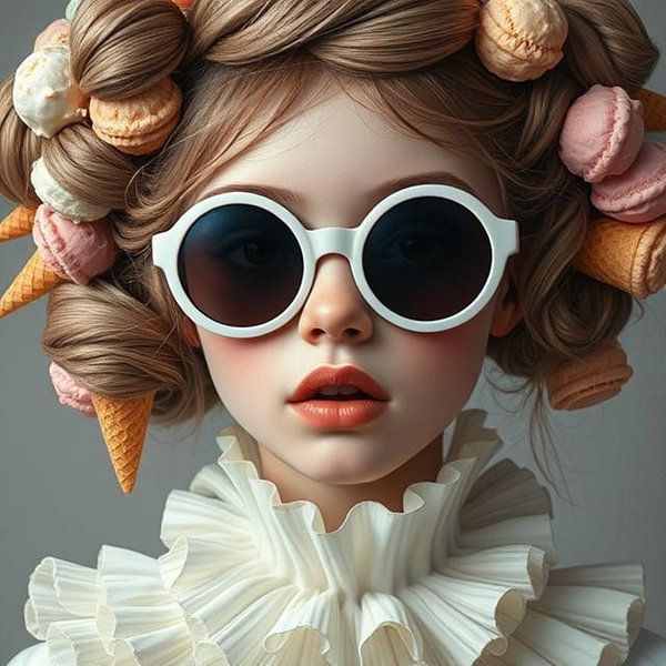 A portrait of a girl dutch ice creams old masters. by J.a Dijkstra