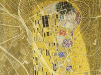 Karte von Utrecht Centrum dem Kuss von Gustav Klimt