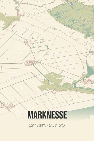 Alte Karte von Marknesse (Flevoland) von Ortsdrucke