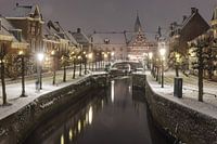 Blick auf das verschneite Flehite-Museum in Amersfoort