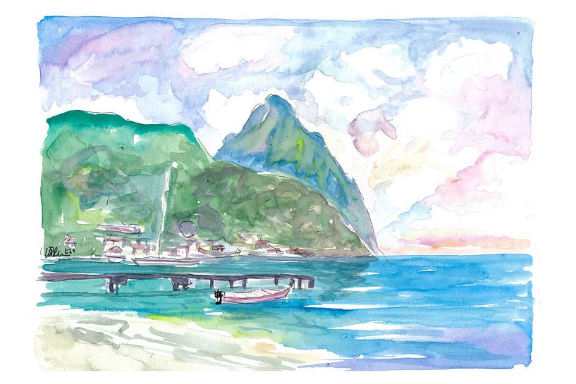 Amazing view of the Pitons in Saint Lucia by Markus Bleichner