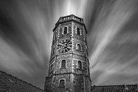 Zwart Wit foto van het belfort van Menen