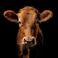 Portrait d'une vache brune
