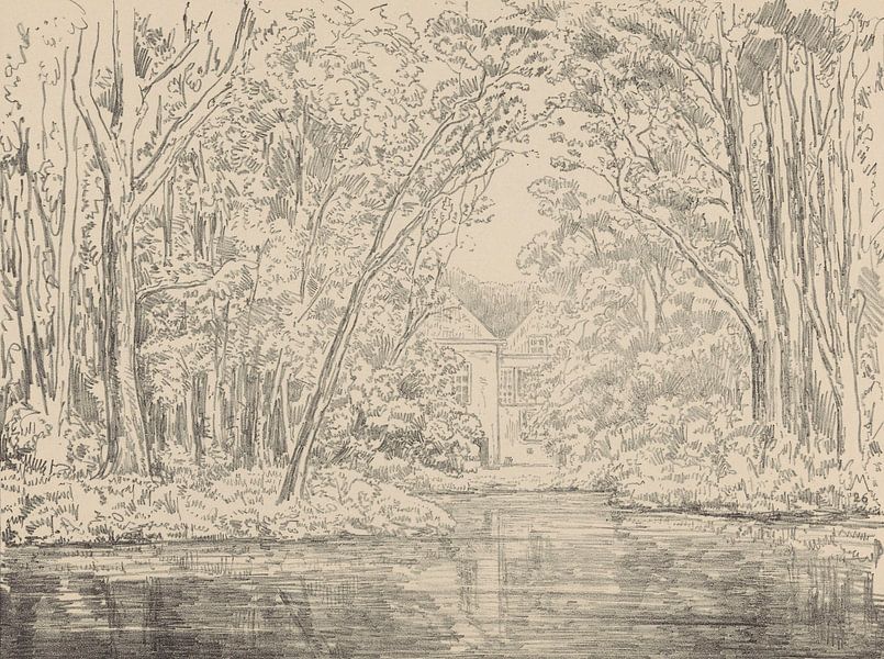 Simon Moulijn, Blick auf das Gut Backershagen, 1926 von Atelier Liesjes