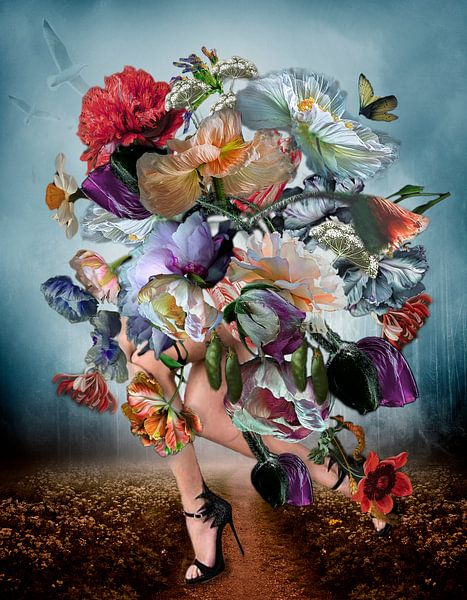 Laufender Strauß von Iet Wouda