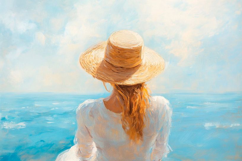 Frau am Meer von Poster Art Shop