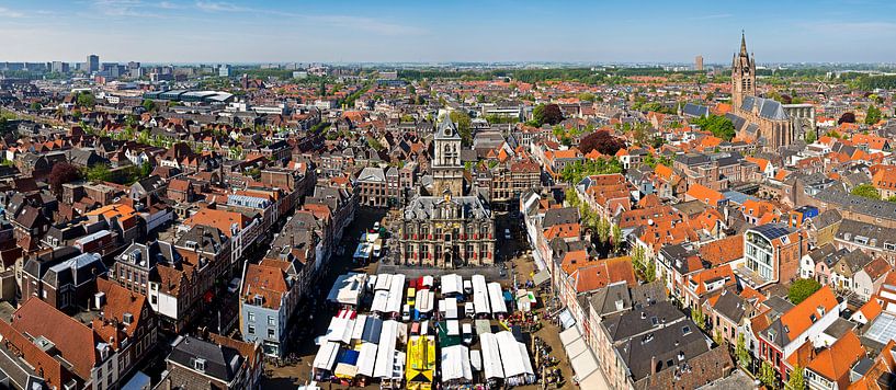 Panorama Markt Delft von Anton de Zeeuw