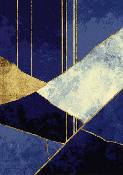 Design art déco en bleu et or par Niklas Maximilian