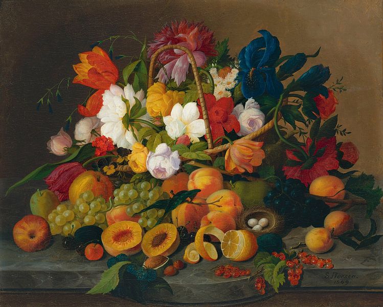 Fruits et fleurs, Severin Roesen par Des maîtres magistraux