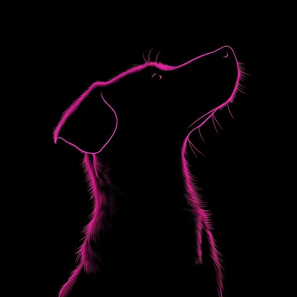 Minimalistische Hundesilhouette von TheXclusive Art