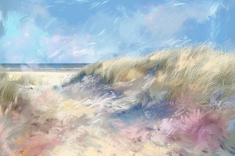 Summers by the Sea - Dunes de plage en pastel par Eva Lee