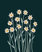 Marguerites simples - vert foncé