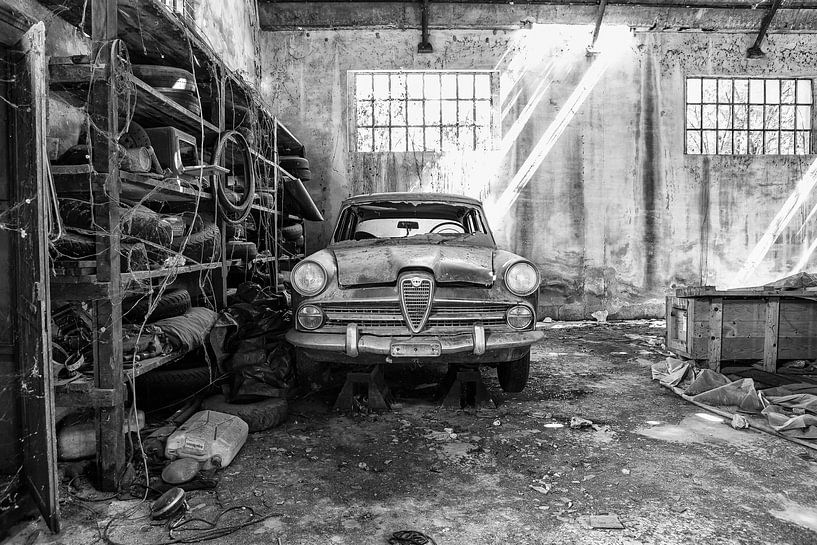 Alfa Romeo 2000 Berlina noir et blanc par Leo van Valkenburg