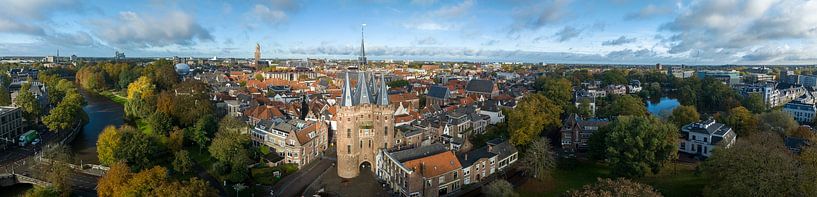 Vue aérienne de la ville de Zwolle au Sassenpoort par Sjoerd van der Wal Photographie