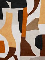 Organische geometrische abstrakte Kunst in Erdtönen