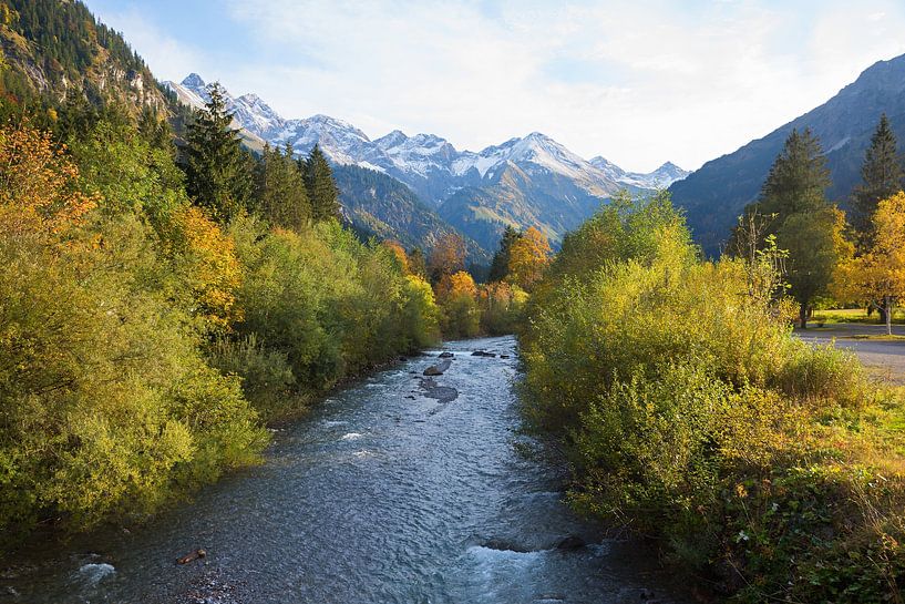 beautiful autumn landscape Stillach river, allgau alps by SusaZoom