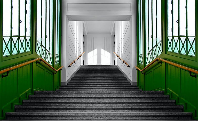 The path into the light - symmetrical staircase architecture by artpictures.de
