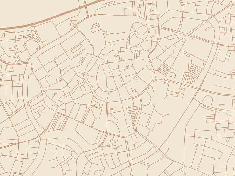 Terracotta-Stil Karte von Breda Centrum von De Kaartenwinkel