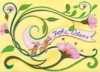 happy easter with flowers